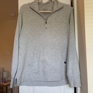 L.L. Bean Gray Quarter Zip Sweater in Stretch Fabric